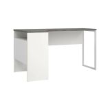 Scrivania Patience, Scrittoio multiuso, Tavolo per ufficio porta PC, Piano di lavoro, 81x145 h77 cm, Bianco e Grigio