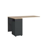 Scrivania Pinot, Scrittoio multiuso, Tavolo per ufficio porta PC, Piano di lavoro, 100x150 h76 cm, Rovere e Grigio
