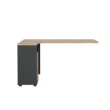 Scrivania Pinot, Scrittoio multiuso, Tavolo per ufficio porta PC, Piano di lavoro, 100x150 h76 cm, Rovere e Grigio