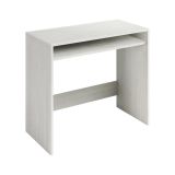 Scrivania Portland, Scrittoio lineare con ripiano fisso, Tavolo da studio o ufficio porta PC, 79x43h78 cm, Bianco effetto legno