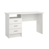 Scrivania Priscille, Scrittoio multiuso, Tavolo per ufficio porta PC, Piano di lavoro, 120x48 h72 cm, Bianco