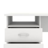Scrivania Priscille, Scrittoio multiuso, Tavolo per ufficio porta PC, Piano di lavoro, 120x48 h72 cm, Bianco