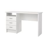Scrivania Priscille, Scrittoio multiuso, Tavolo per ufficio porta PC, Piano di lavoro, 120x48 h72 cm, Bianco