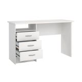 Scrivania Priscille, Scrittoio multiuso, Tavolo per ufficio porta PC, Piano di lavoro, 120x48 h72 cm, Bianco
