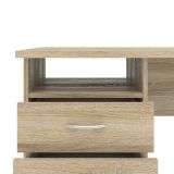 Scrivania Priscille, Scrittoio multiuso, Tavolo per ufficio porta PC, Piano di lavoro, 120x48 h72 cm, Quercia