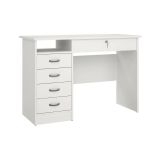 Scrivania Raymonde, Scrittoio multiuso, Tavolo per ufficio porta PC, Piano di lavoro, 109x48 h75 cm, Bianco