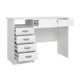 Scrivania Raymonde, Scrittoio multiuso, Tavolo per ufficio porta PC, Piano di lavoro, 109x48 h75 cm, Bianco