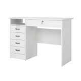 Scrivania Raymonde, Scrittoio multiuso, Tavolo per ufficio porta PC, Piano di lavoro, 109x48 h75 cm, Bianco