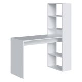 Scrivania salvaspazio bianca 120x53cm con libreria - Ali