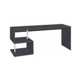 Scrivania Samuel, Scrittoio lineare porta PC, Tavolo multiuso per ufficio, Scrivania salvaspazio multiposizione, 100% Made in Italy, cm 180x60h78, Ardesia