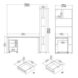 Scrivania Severine, Scrittoio multiuso, Tavolo per ufficio porta PC, Piano di lavoro, 80x184 h205 cm, Rovere e Bianco