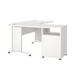 Scrivania Sidonia, Scrittoio multiuso, Tavolo per ufficio porta PC, Piano di lavoro, 159x150 h75 cm, Bianco