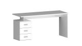 Scrivania Siro, Scrittoio lineare, Scrivania ufficio multiuso, Scrivania salvaspazio multi posizione, 160x60h75 cm, Bianco