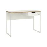 Scrivania Stephanie, Scrittoio multiuso, Tavolo per ufficio porta PC, Piano di lavoro, 110x48 h77 cm, Bianco