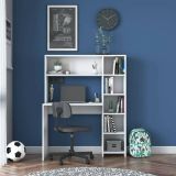Scrivania studio bianca 113x40cm con libreria - Arapaho