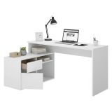 Scrivania ufficio bianca 139x92cm con 1 cassetto - Andor