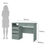 Scrivania Verde Salvia un Ripiano 4 Cassetti 109x49x76h cm, un Vano - Franklin