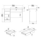 Scrivania Verde Salvia un Ripiano 4 Cassetti 109x49x76h cm, un Vano - Franklin