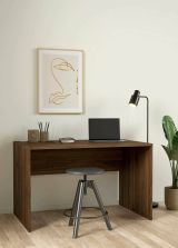 Scrivania Vianne, Scrittoio multiuso, Tavolo per ufficio porta PC, Piano di lavoro, 75x120 h74 cm, Noce