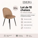 Sedia Beige 10 Sedie Imbottito, Peso Supportato 120 kg - Achito