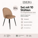 Sedia Beige 10 Sedie Imbottito, Peso Supportato 120 kg - Achito