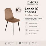 Sedia Beige 10 Sedie Imbottito, Peso Supportato 120 kg - Arter