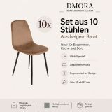 Sedia Beige 10 Sedie Imbottito, Peso Supportato 120 kg - Arter