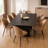 Sedia Beige 8 Sedie Imbottito, Peso Supportato 120 kg - Achito
