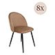 Sedia Beige 8 Sedie Imbottito, Peso Supportato 120 kg - Achito