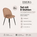 Sedia Beige 8 Sedie Imbottito, Peso Supportato 120 kg - Achito
