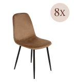 Sedia Beige 8 Sedie Imbottito, Peso Supportato 120 kg - Arter