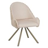 Sedia Bianco Crema Beige 2 Sedie Imbottito, Sfumatura Colore Struttura Crema - Kinna