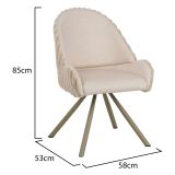 Sedia Bianco Crema Beige 2 Sedie Imbottito, Sfumatura Colore Struttura Crema - Kinna