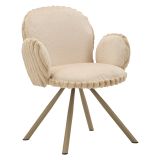 Sedia Bianco Crema Beige 2 Sedie Imbottito, Sfumatura Colore Struttura Crema - Zans