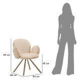 Sedia Bianco Crema Beige 2 Sedie Imbottito, Sfumatura Colore Struttura Crema - Zans