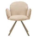 Sedia Bianco Crema Beige 2 Sedie Imbottito, Sfumatura Colore Struttura Crema - Zans