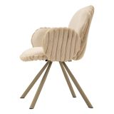 Sedia Bianco Crema Beige 2 Sedie Imbottito, Sfumatura Colore Struttura Crema - Zans