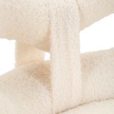 Sedia Bianco Crema Grigio una Sedia Seduta in Tessuto Effetto Bouclè, Imbottito - Rishik
