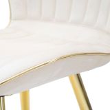 Sedia Bianco Crema oro 2 Sedie Rivestimento in Velluto, Imbottito - Bohinj
