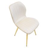 Sedia Bianco Crema oro 2 Sedie Rivestimento in Velluto, Imbottito - Bohinj