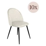 Sedia Bianco Panna 10 Sedie Imbottito, Peso Supportato 120 kg - Achito