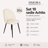 Sedia Bianco Panna 10 Sedie Imbottito, Peso Supportato 120 kg - Achito
