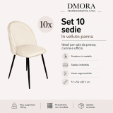 Sedia Bianco Panna 10 Sedie Imbottito, Peso Supportato 120 kg - Achito