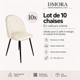 Sedia Bianco Panna 10 Sedie Imbottito, Peso Supportato 120 kg - Achito