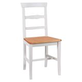 Sedia Bianco una Sedia Materiale Struttura in Legno, Colore Seduta Marrone - Attanasio