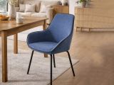 Sedia comfort imbottita in tessuto blu - Arpaia