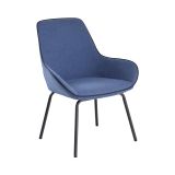 Sedia comfort imbottita in tessuto blu - Arpaia