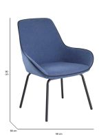 Sedia comfort imbottita in tessuto blu - Arpaia