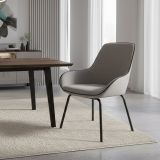 Sedia comoda imbottita in tessuto grigio - Arpaia