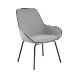 Sedia comoda imbottita in tessuto grigio - Arpaia